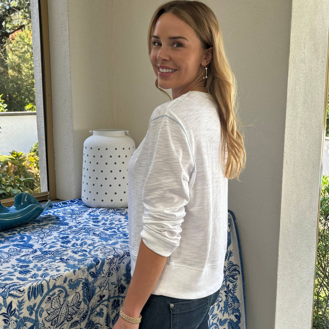 Riviera Slub Tee  Blue Stitch