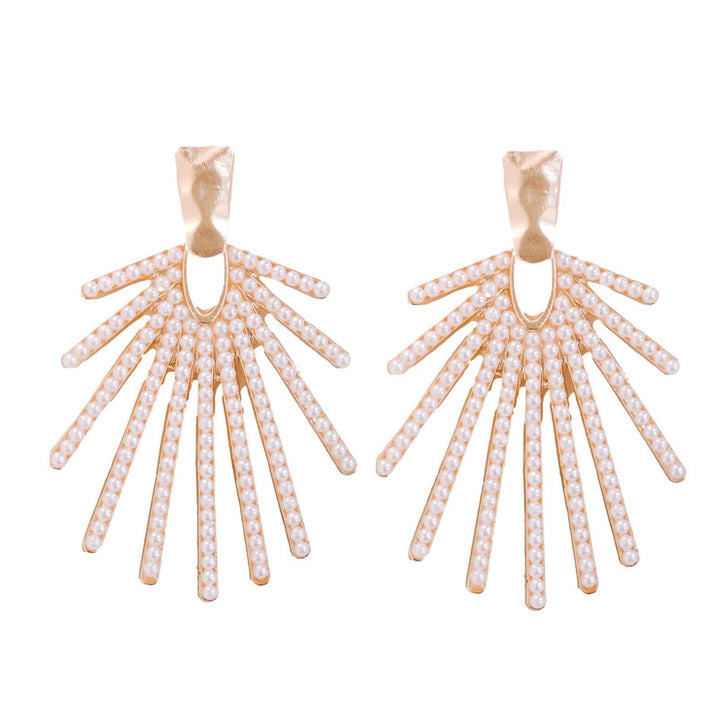 Pearl Sunburst Drop Earrings