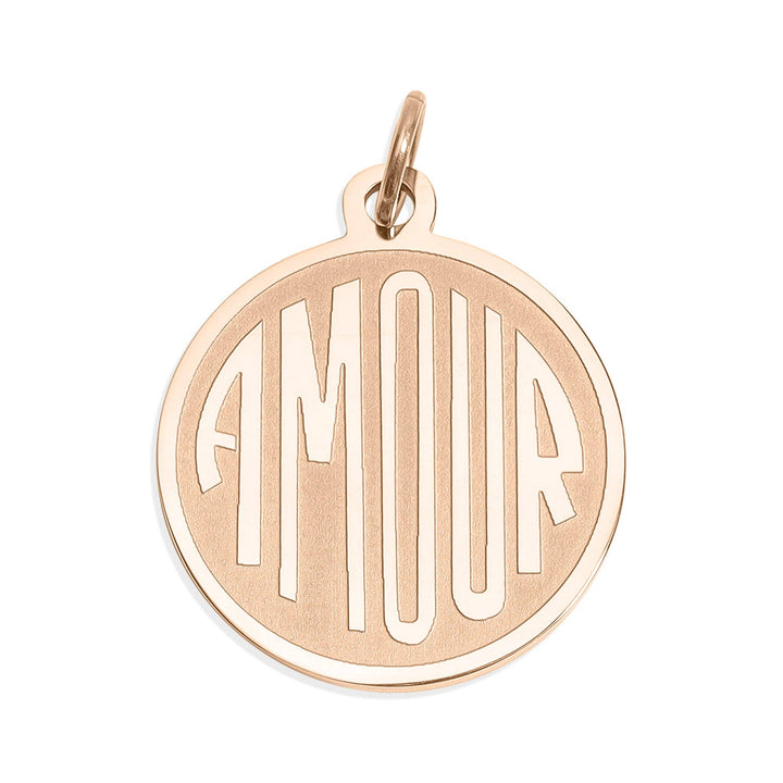 18K Gold PVD Stainless Steel Round Amour Charm