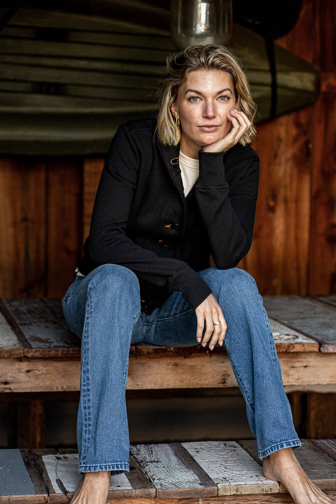 Women | Bodega Cardigan | 14oz 100% Cotton French Terry - Basalt
