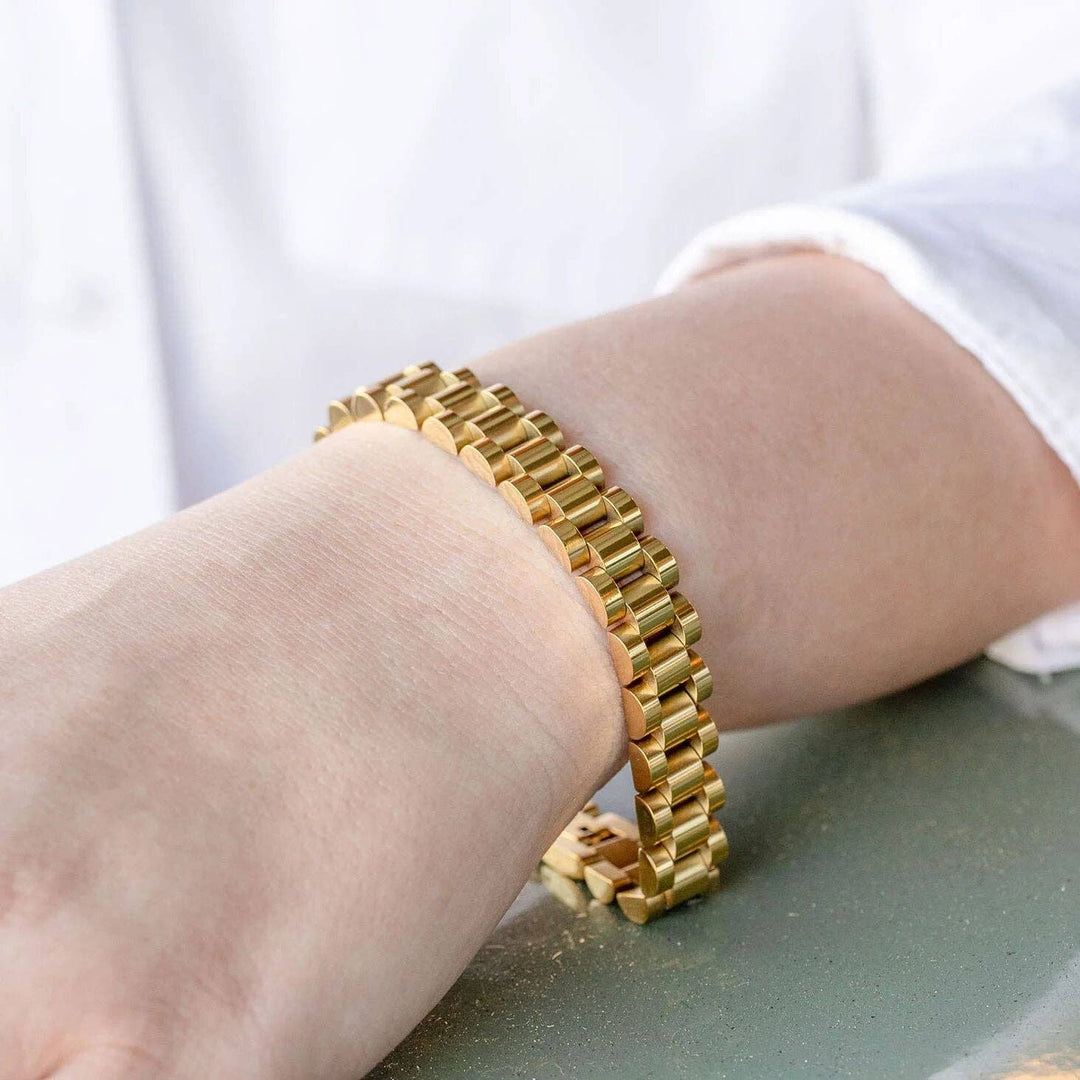 18K Gold Stainless Steel Watchband Chain Bracelet