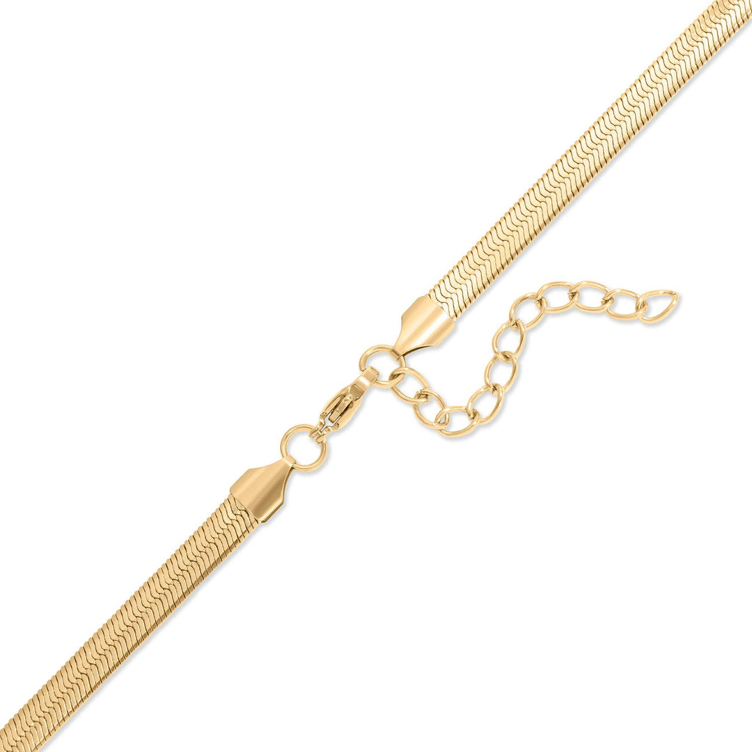 18K Gold PVD Herringbone Charm Holder Necklace