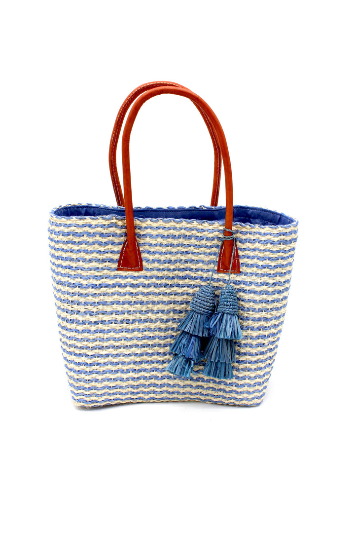 Cancun Small Sisal Basket Bag with Tassel Charm