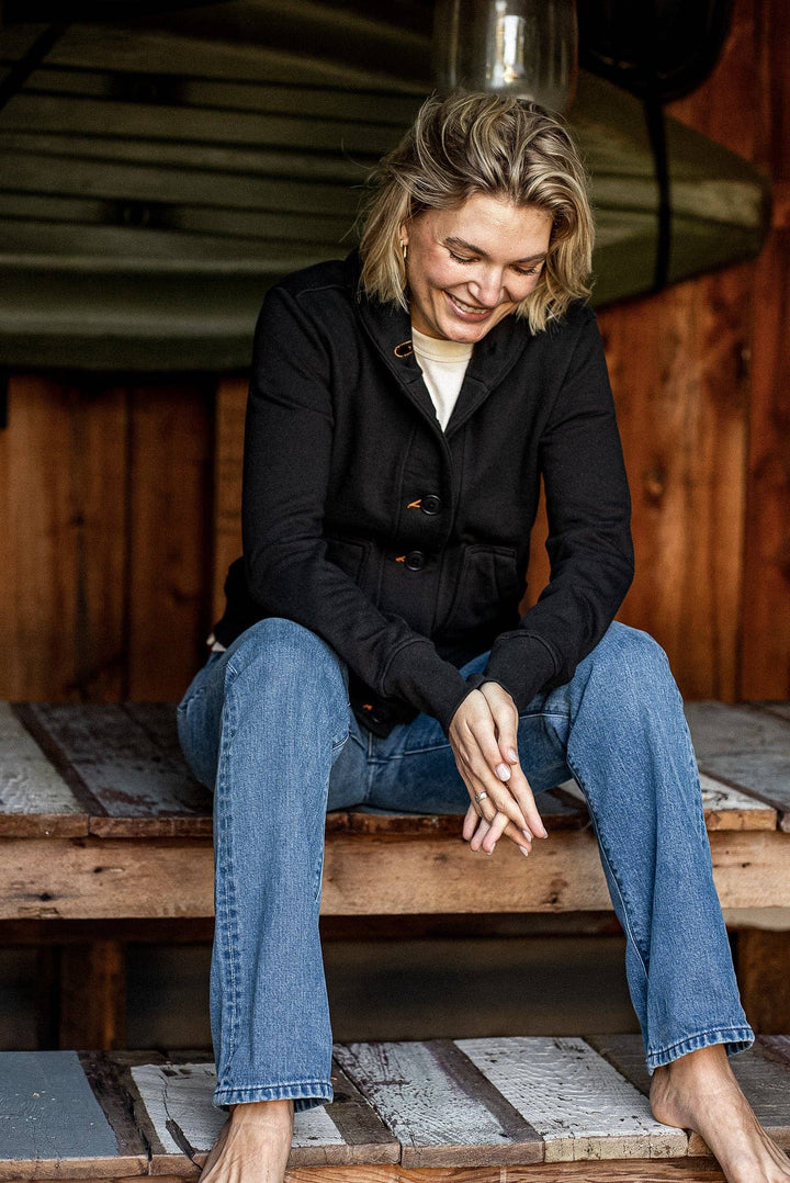 Women | Bodega Cardigan | 14oz 100% Cotton French Terry - Basalt
