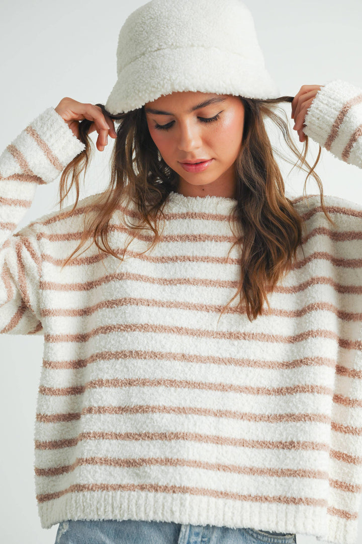 Basic Striped Knit Sweater - BMW7451