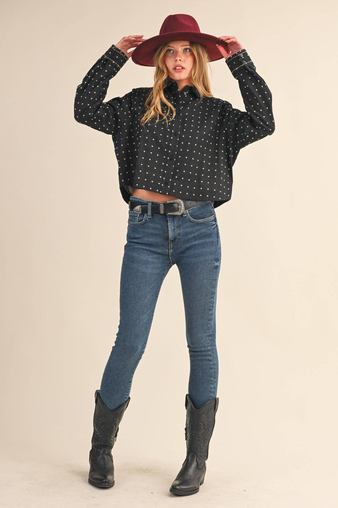 Embroidered Button Down Top