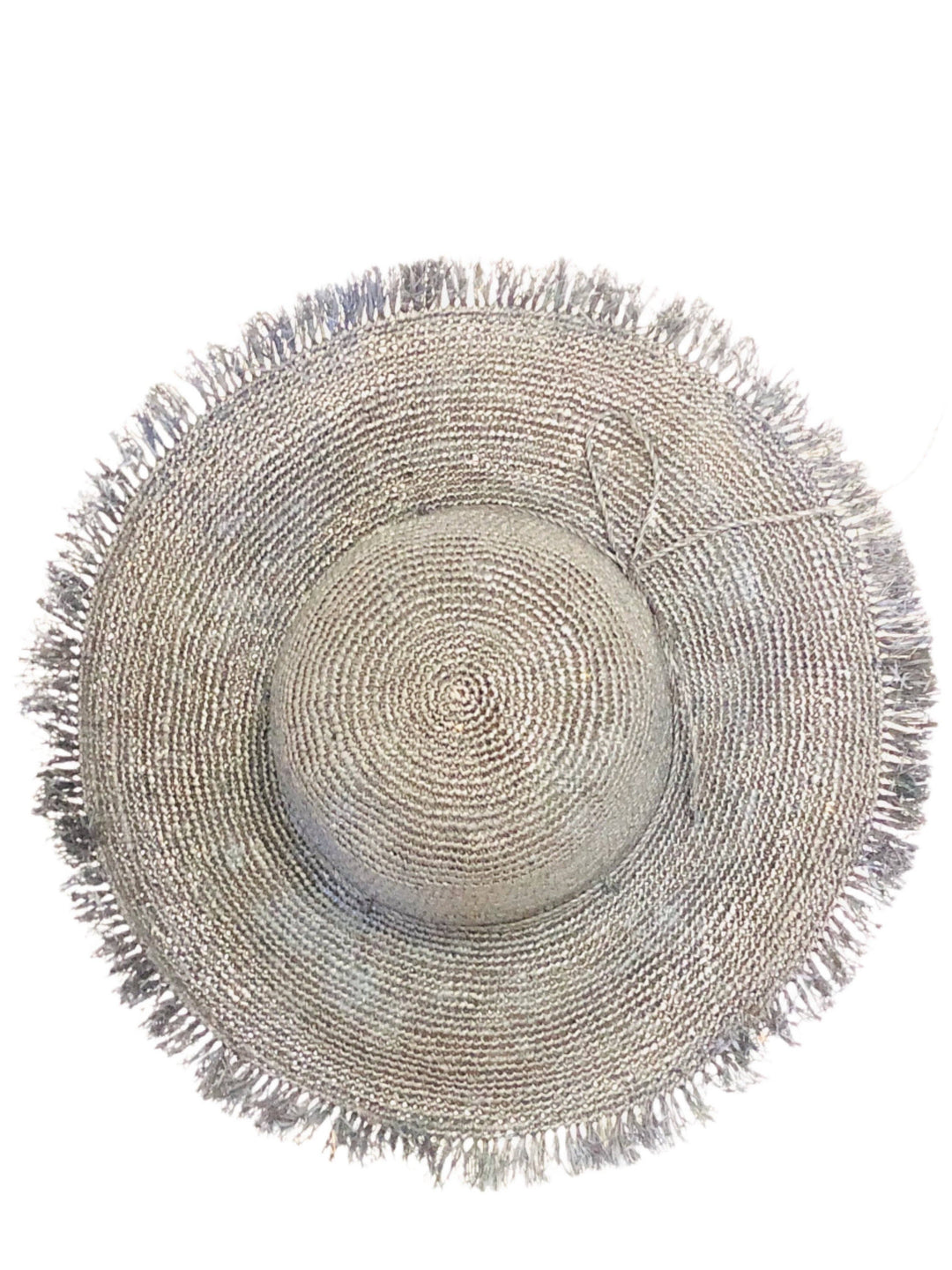5" Brim Meghan Crochet Straw Sun Hats with Raw Fringe Edge