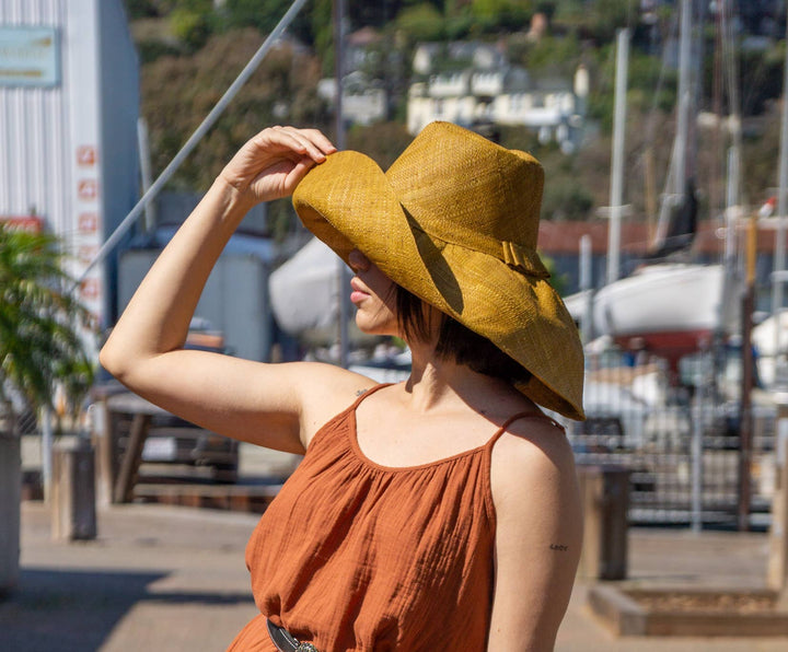 5" & 7" Wide Brim Sun Hat: Solid Color Packable Sunhats