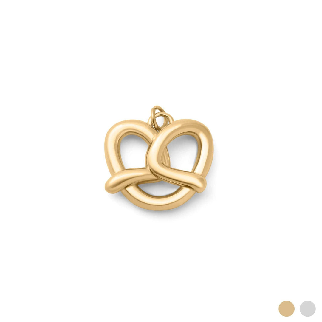 18K Gold PVD Stainless Steel Pretzel Charm