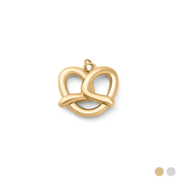 18K Gold PVD Stainless Steel Pretzel Charm
