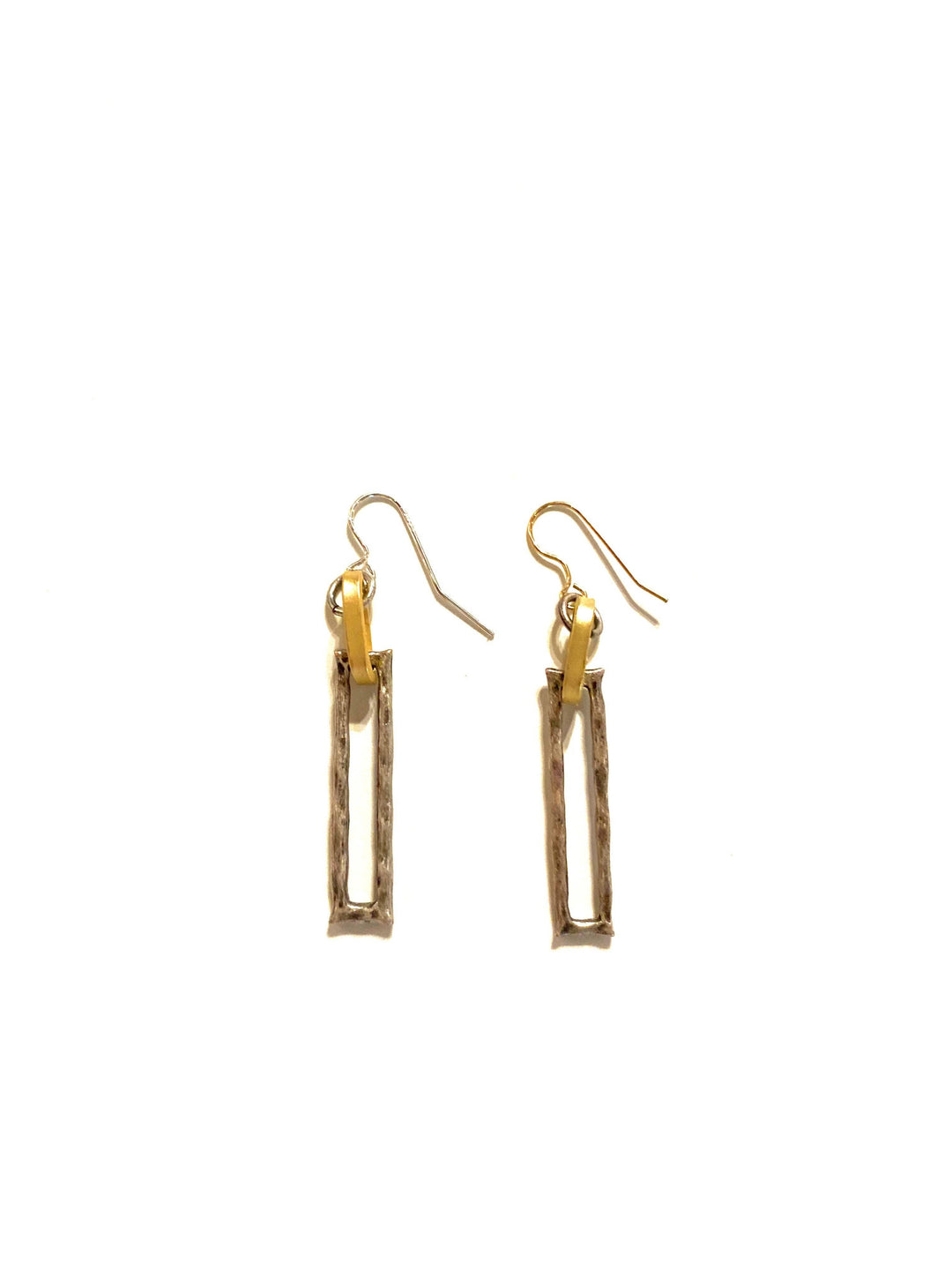 Fall-E - earrings with hammered paperclip links
