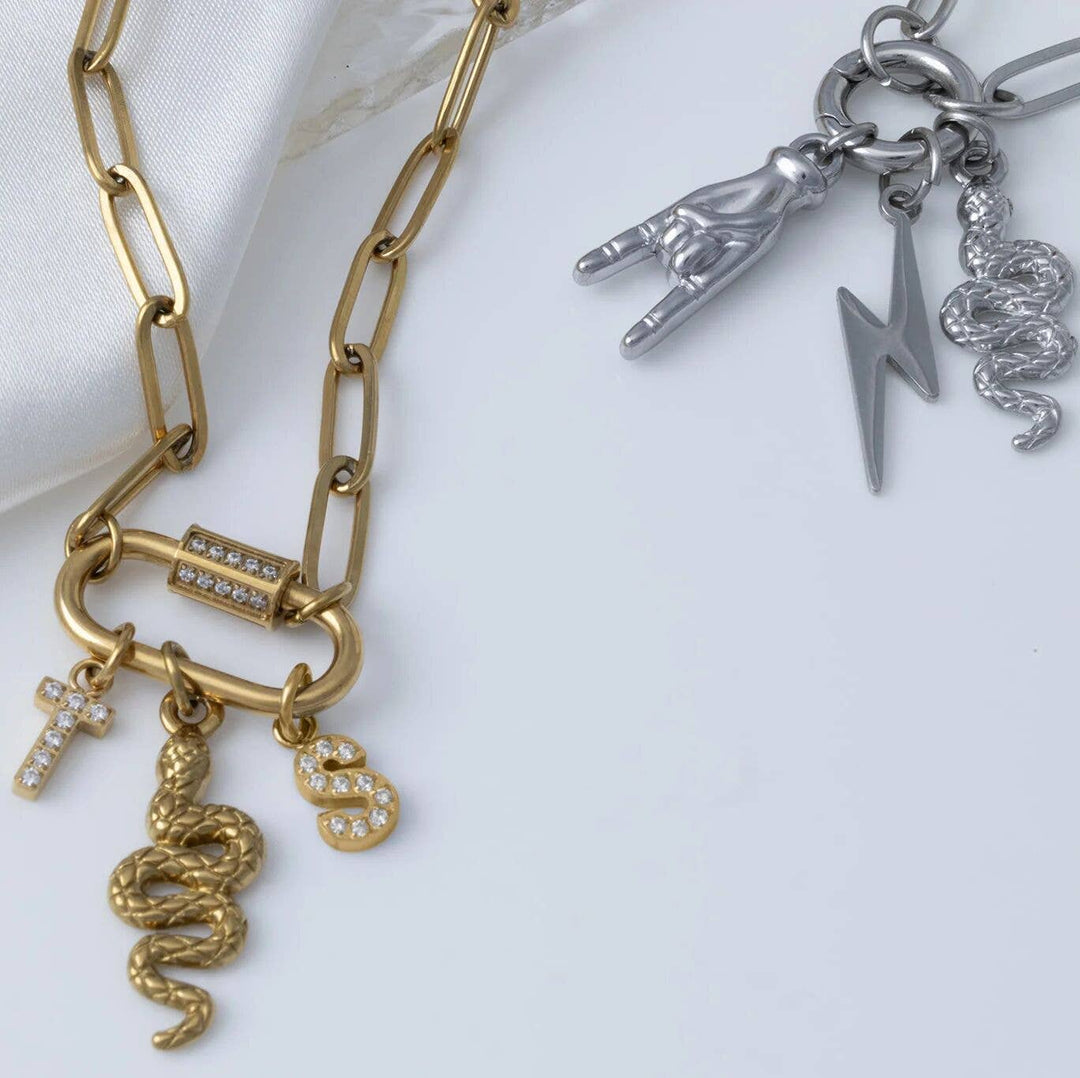 18K Gold PVD Stainless Steel Snake Charm