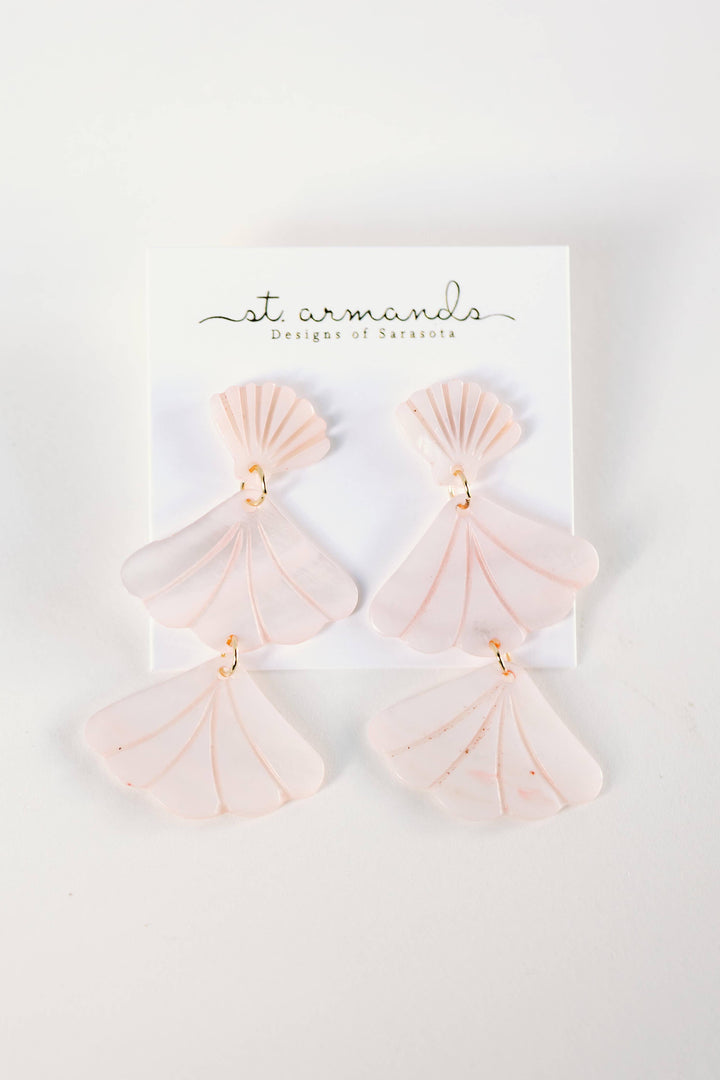 Pink Mermaid Shell Drop Earrings