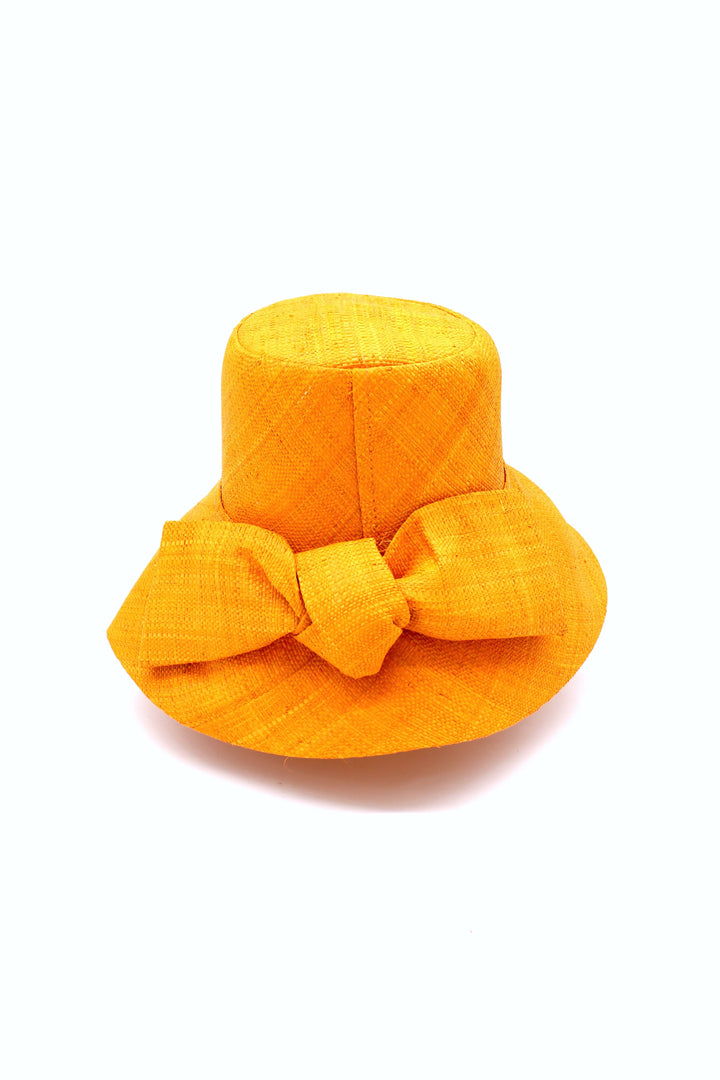 3" Brim Cara Bucket Straw Sun Hats with Big Bow