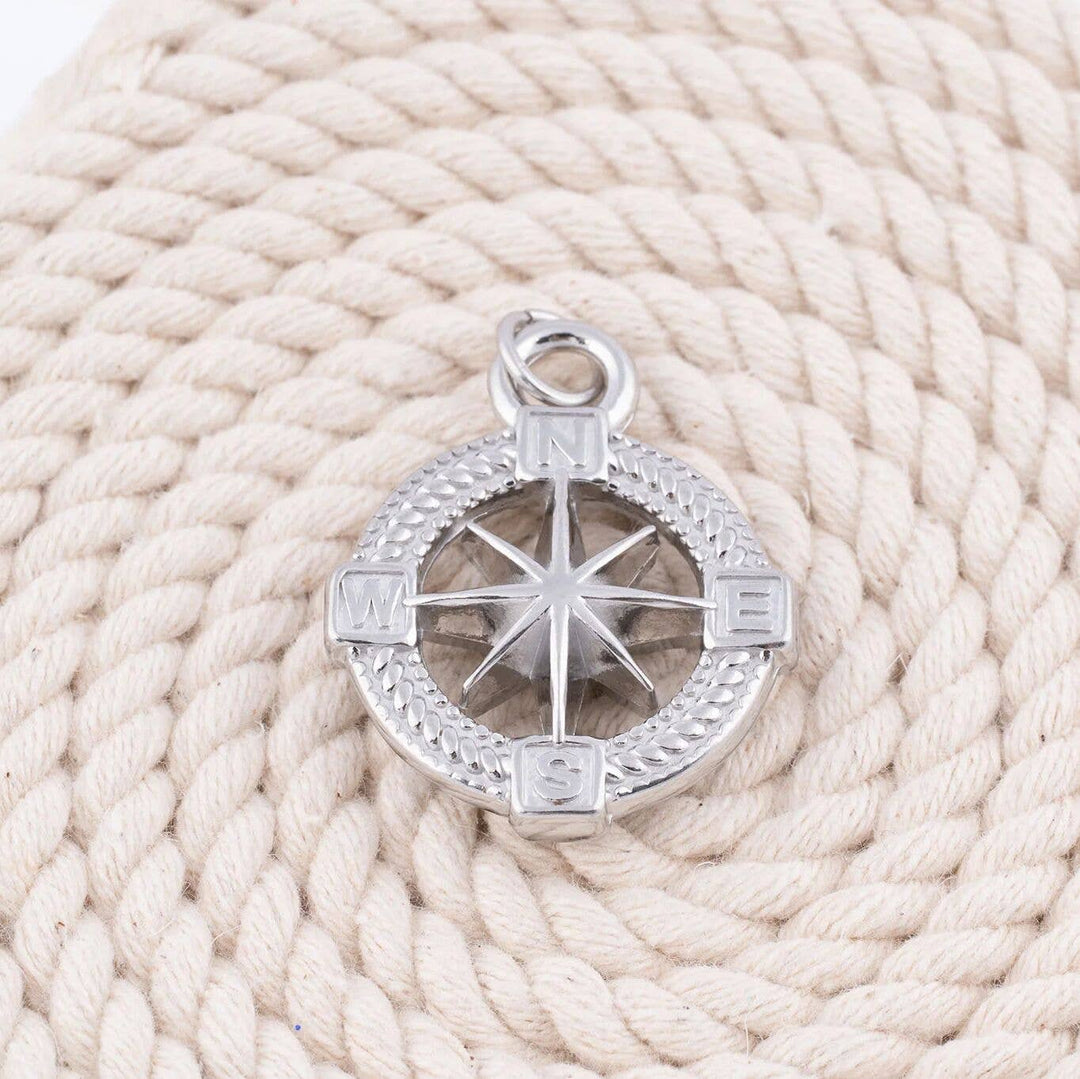 18K Gold PVD Stainless Steel Nautical Compass