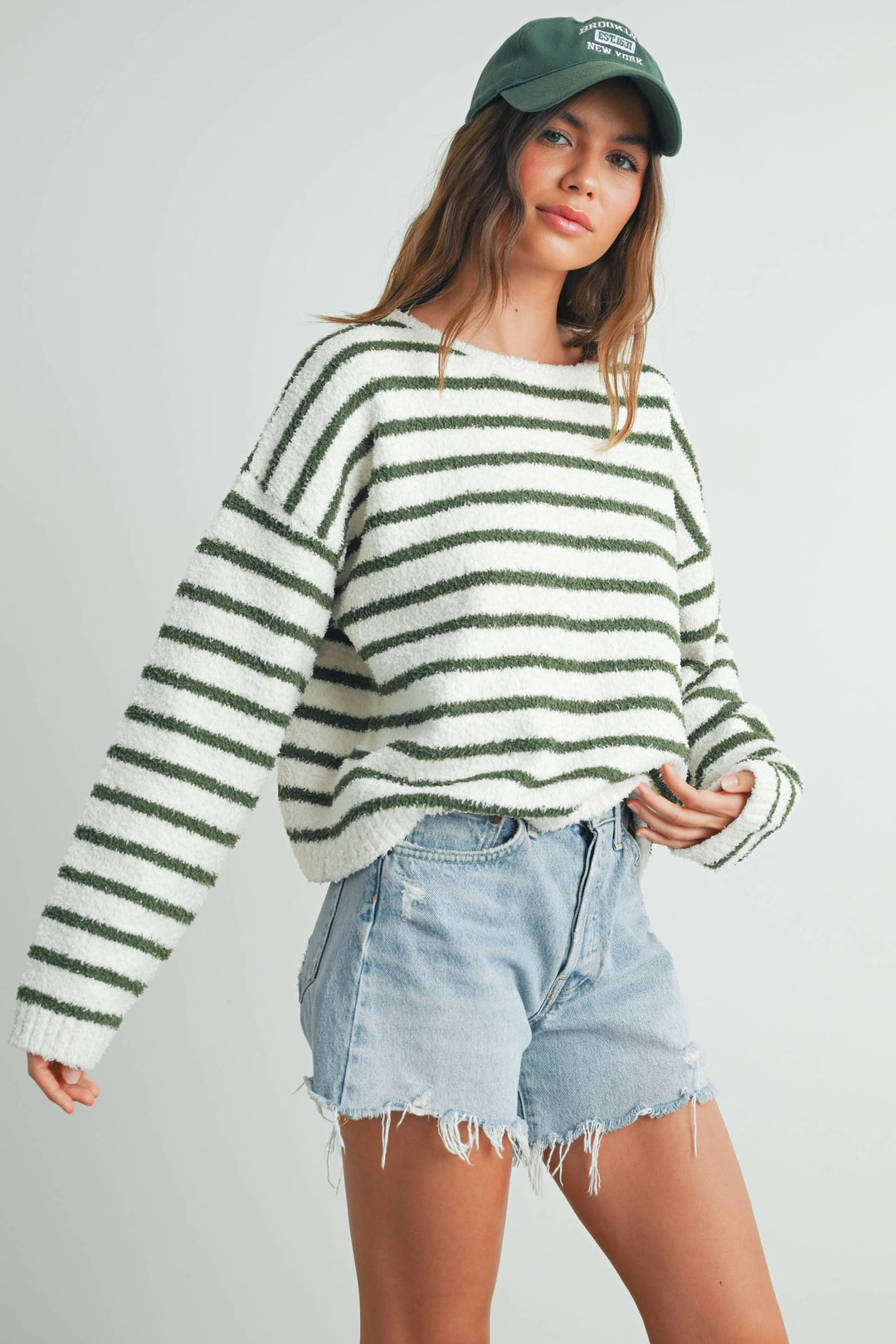 Basic Striped Knit Sweater - BMW7451