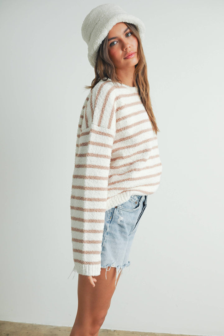 Basic Striped Knit Sweater - BMW7451