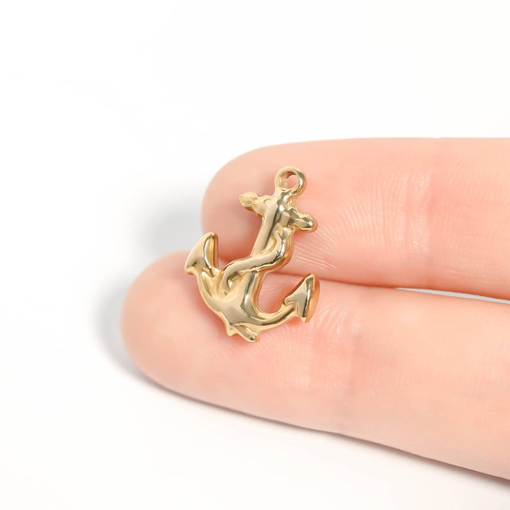 18K Gold PVD Stainless Steel Anchor Charm