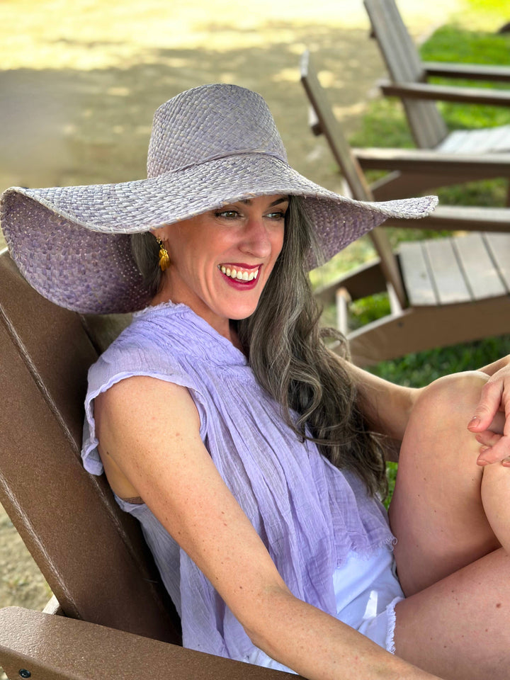 7" Brim Natasha Woven XL Straw Sun Hats