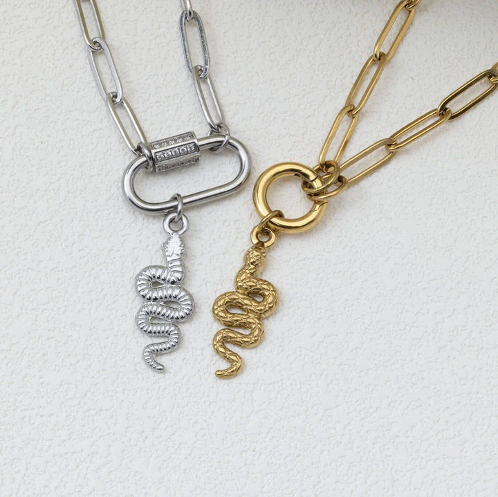18K Gold PVD Stainless Steel Snake Charm