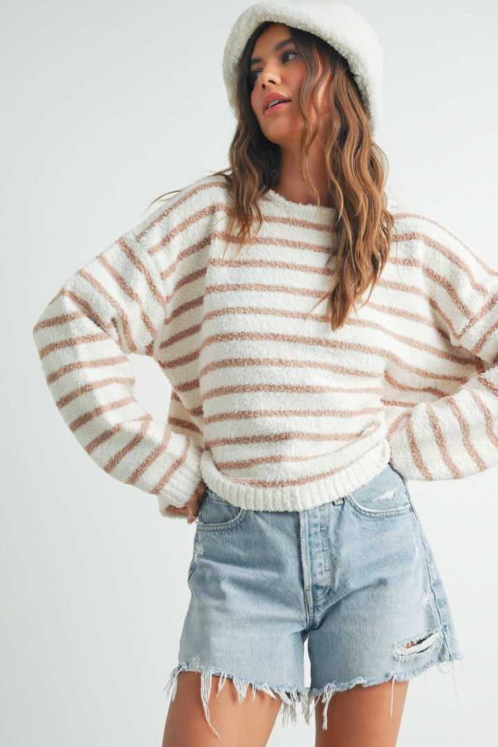 Basic Striped Knit Sweater - BMW7451