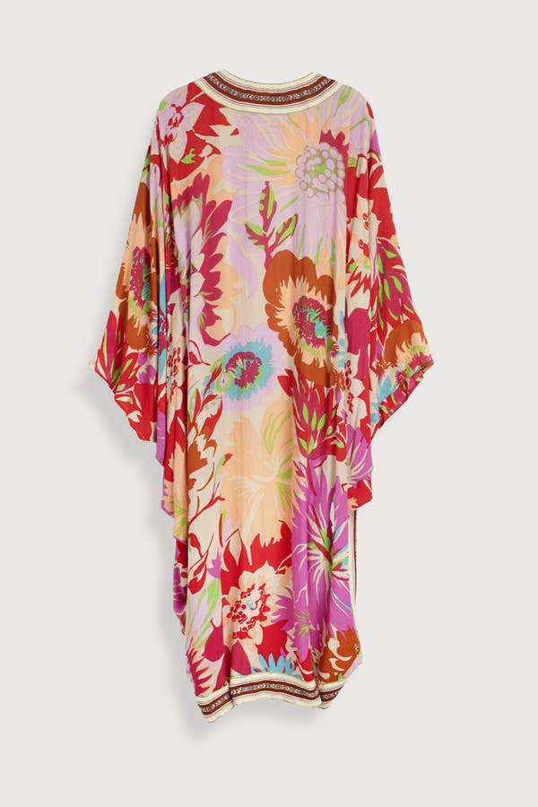 Wing Sleeve Floral Kimono